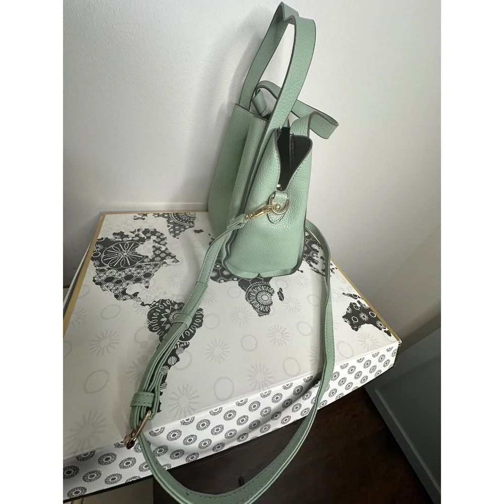 Kate Spade Mint Green Leather‎ Bucket Crossbody Bag Purse Adjustable Strap